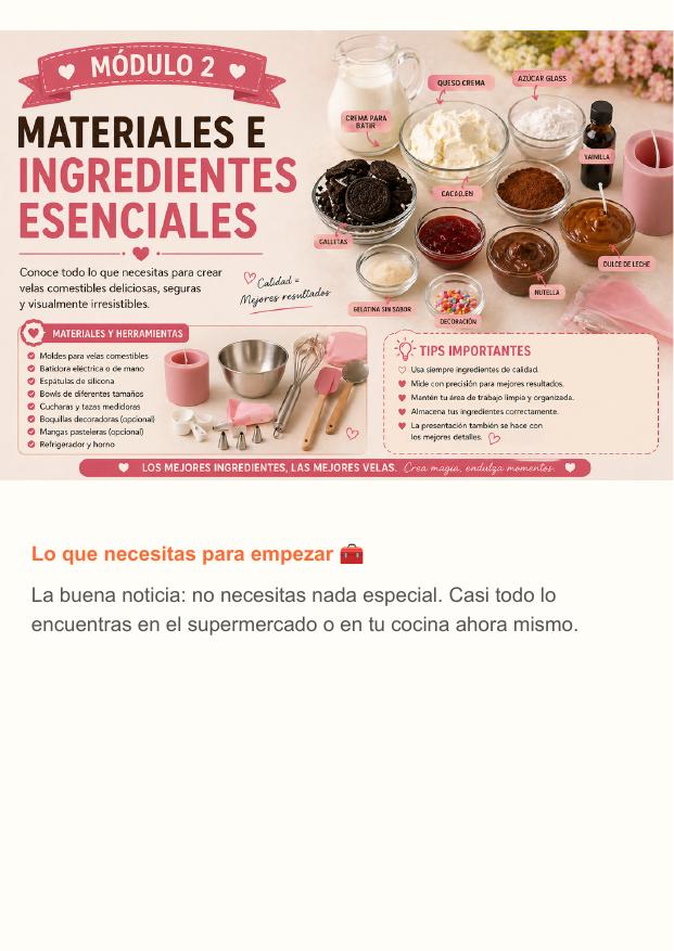 Materiales e ingredientes